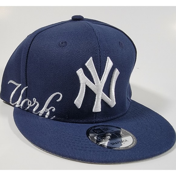 New York Yankees MLB Blue Snapback Cap Side Split City and Team Pride Hat - Picture 1 of 7